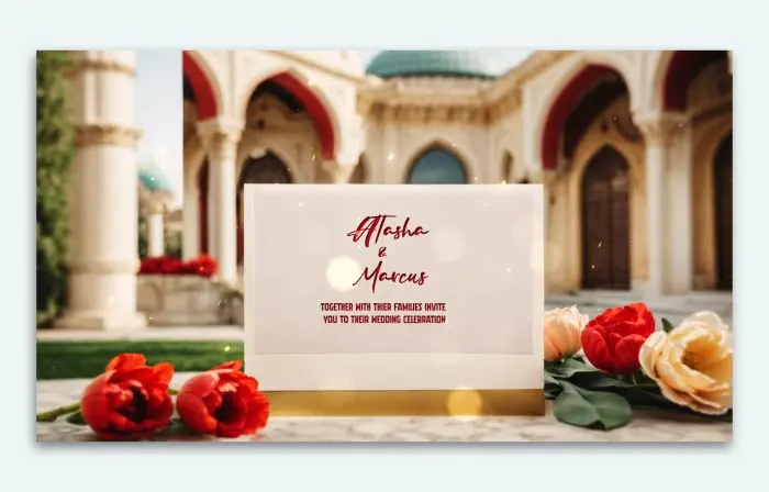 Trendy Turkish 3D Wedding Invitation Slideshow